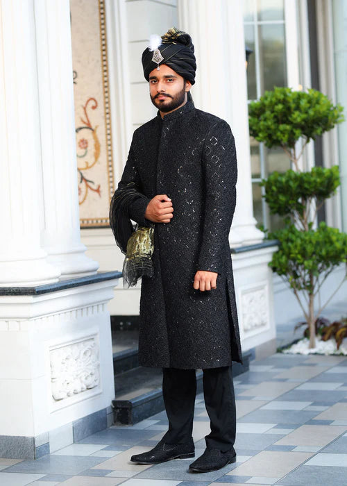 Black Royal Sharwani