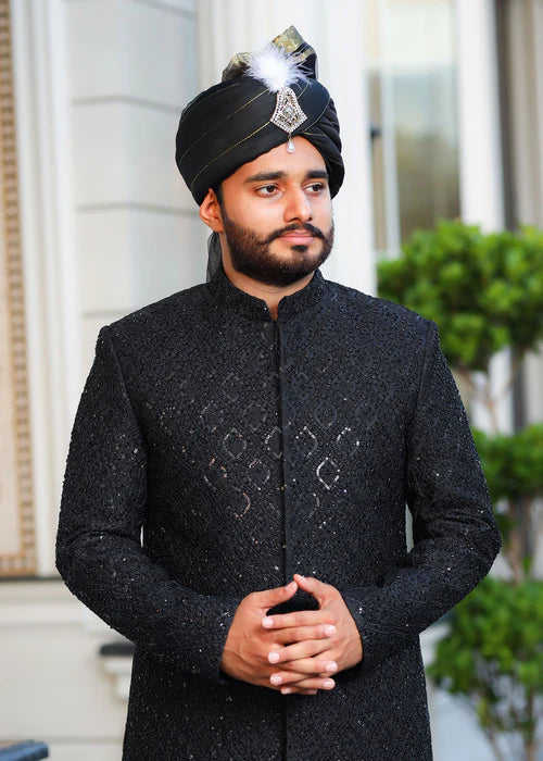 Black Royal Sharwani