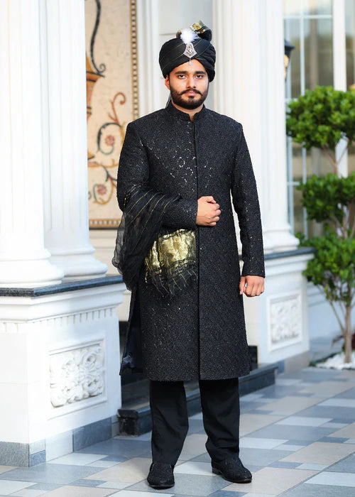 Black Royal Sharwani
