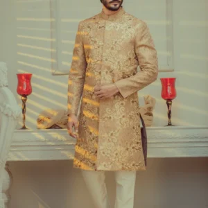 Superlative Gold Sherwani for Groom
