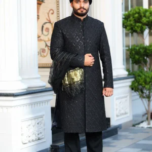 Azlan Shahzad BLACK SHERWANI RF01