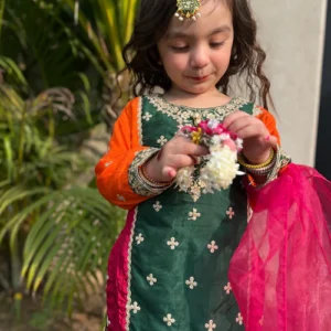 Green Multi Colour Gharara-KG 020